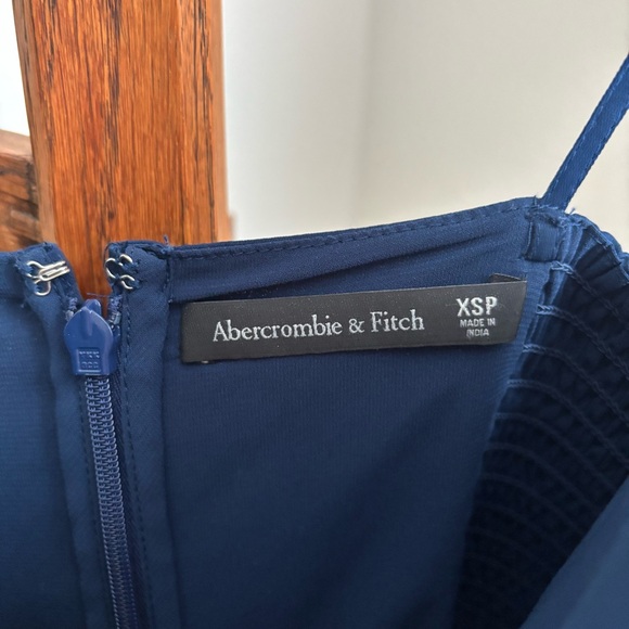 Abercrombie & Fitch XS Petite Navy Blue Ruffle Tiered Maxi Dress - Picture 3 of 6